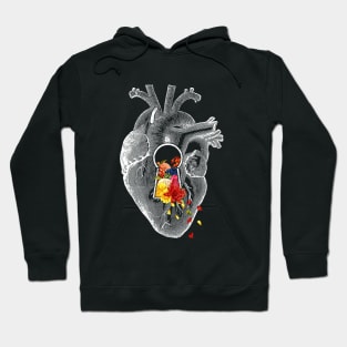 Keyhole Flower Heart Vintage Collage by Tobe Fonseca Hoodie